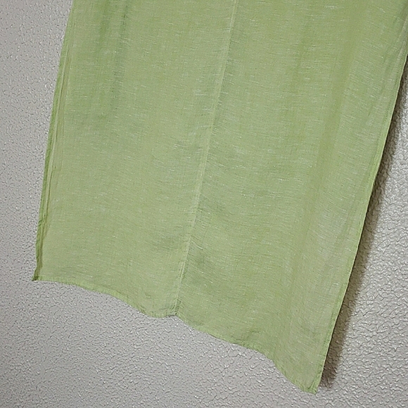 NWT Chico's Lime Green Sleeveless Tunic Top Button Up Linen Organic Lagenlook - Picture 15 of 15